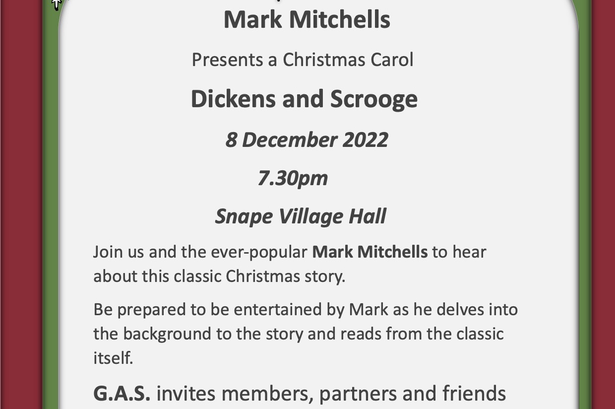 GAS Xmas meeting: Mark Mitchells' Christmas Carol