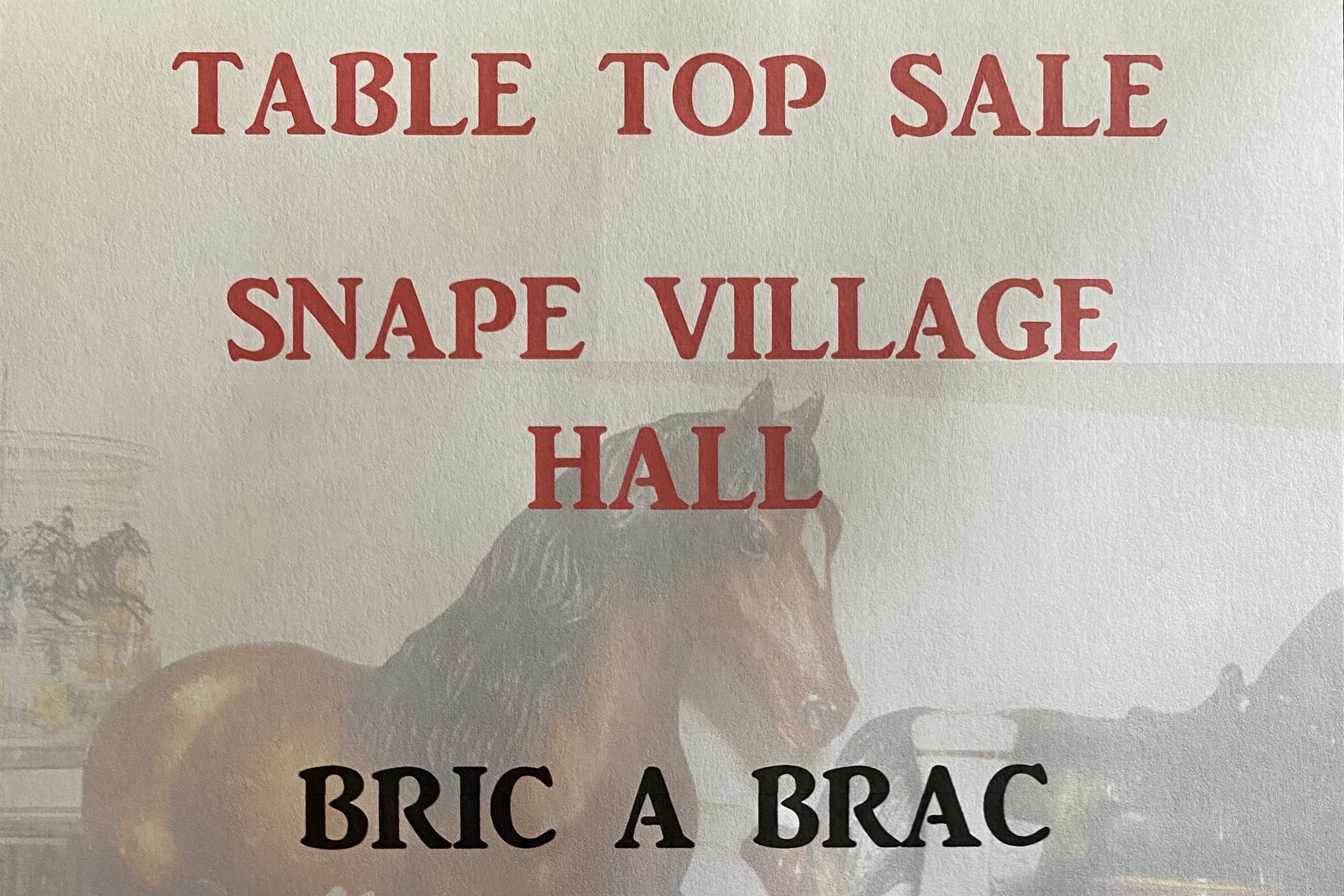 Grand Snape Tabletop Sale, 28th October