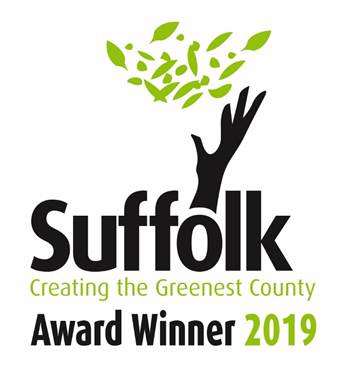 Suffolk Greenest County Award Winner 2019 logo, acting as a link to GreenSnape's main webpage