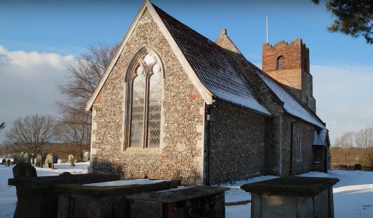 210214 Farnham in snow from NE