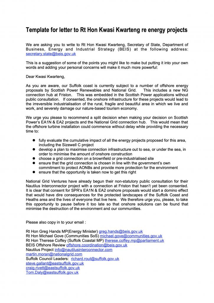GreenSnape template for Kwasi Kwarteng letter