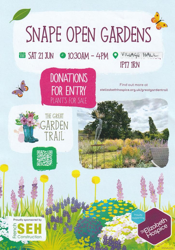 250621 Snape Open Gardens flyer