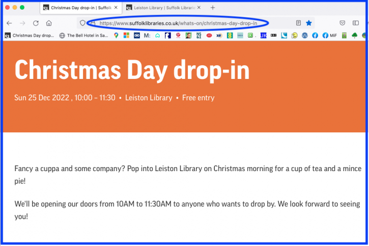 221225 Leiston Library Xmas Day drop in w border
