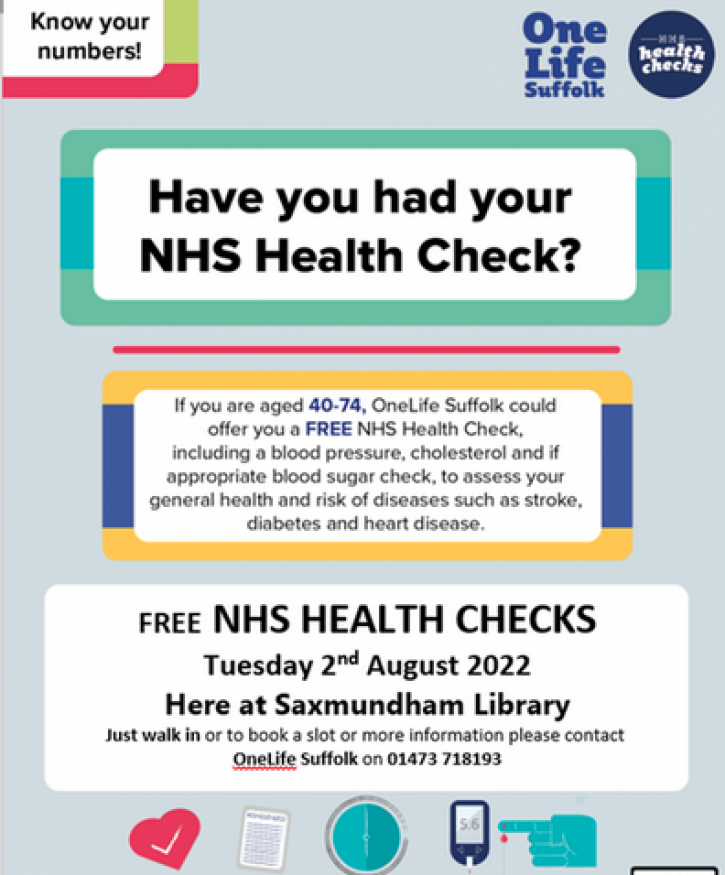 220802 free NHS Health Check at Sax Lib