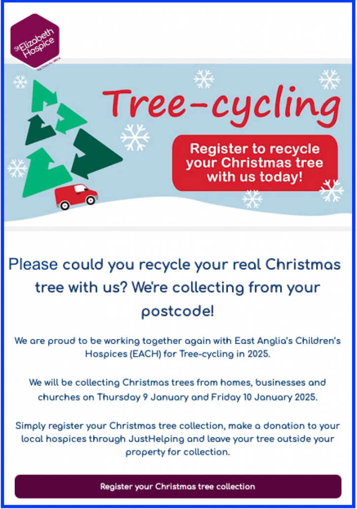 250109 10 ST ElizEACH Xmas tree recycling collections