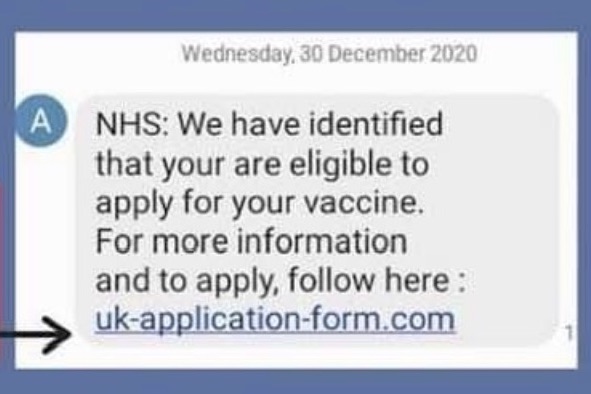 Fake text re Covid-19 Test